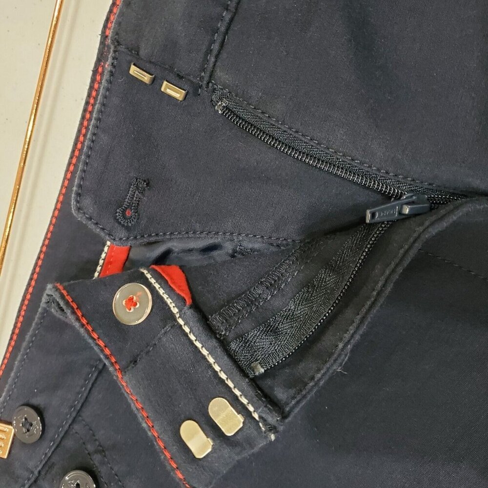 Tommy Hilfiger Cropped Pants Women Size 16 Navy Blue Sailor Stretch Comfort - Picture 6 of 14